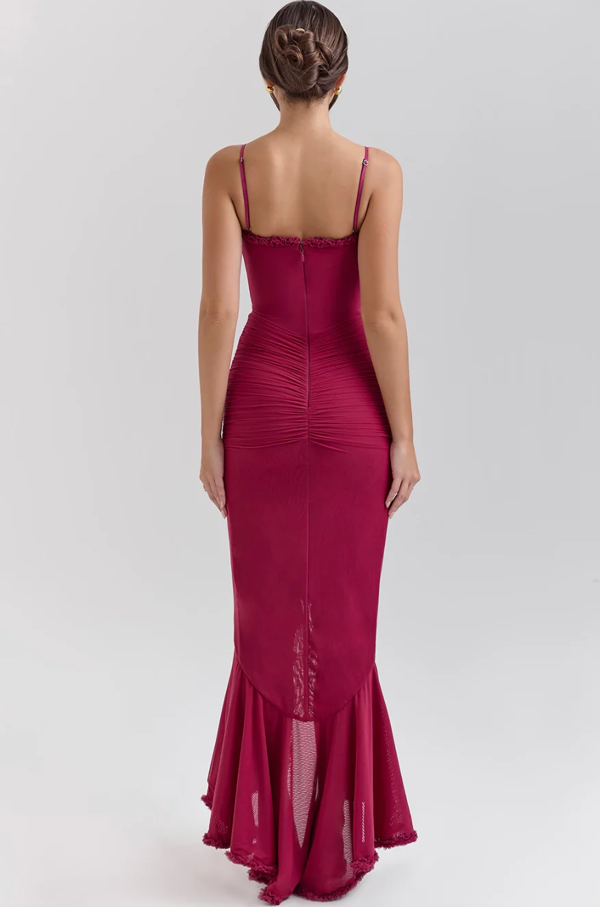 Ruched Ruffle Dovetail Party Dress - Image 23