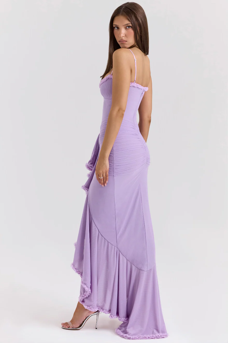 Ruched Ruffle Dovetail Party Dress - Image 7