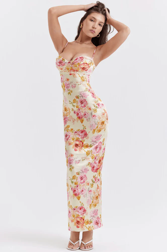 Charming Spaghetti Strap Floral Dress - Image 11