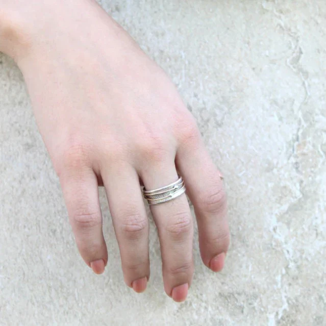 Shine Gold Layered Silver Ring - Image 3
