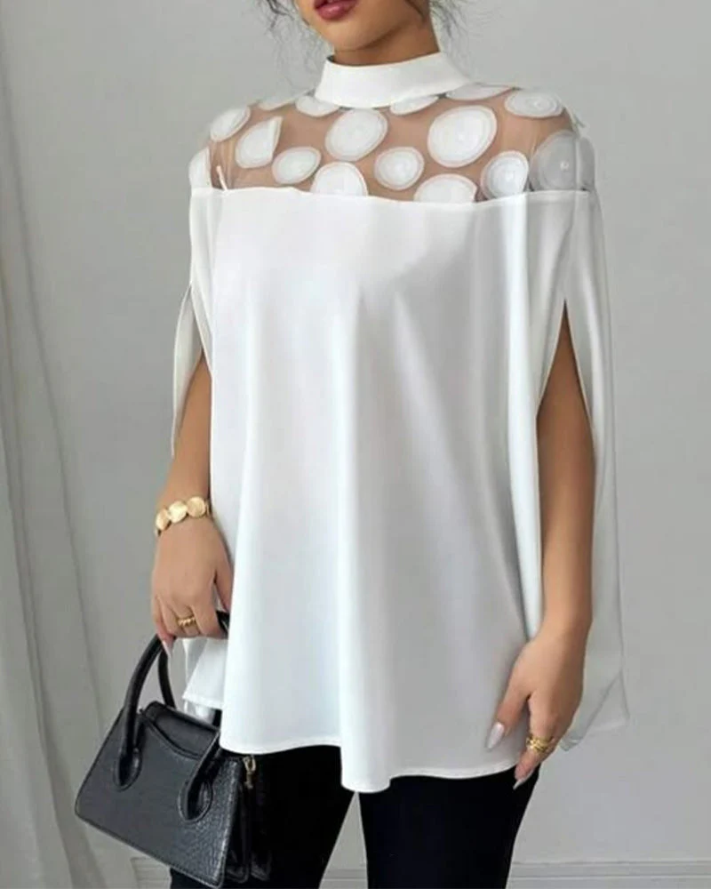 Shoulder Cutout Elegant Sleeves Top - Image 7