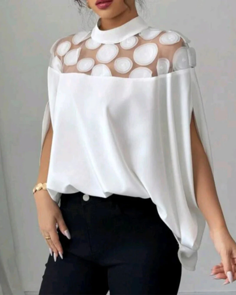 Shoulder Cutout Elegant Sleeves Top - Image 8