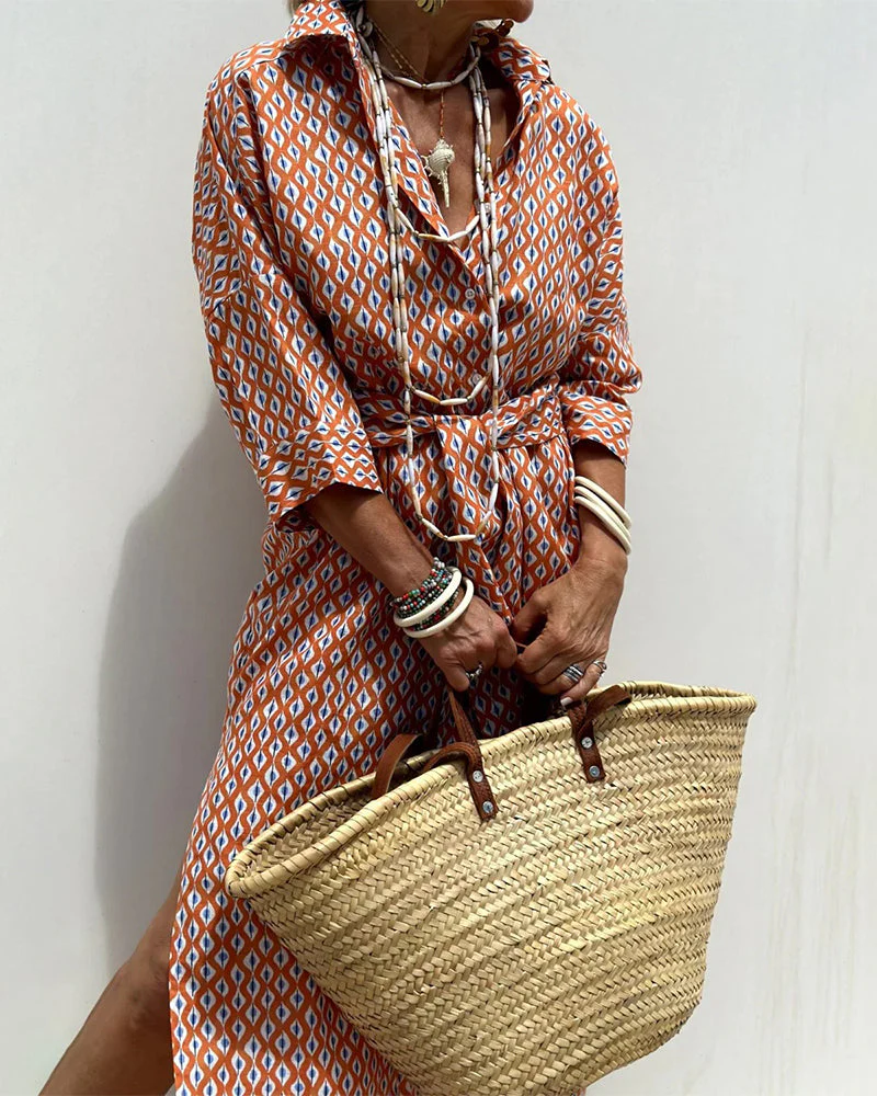 Side-Slit Shirt Dress - Image 4
