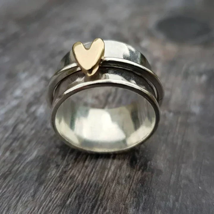 Silver Plated Heart Accent Ring