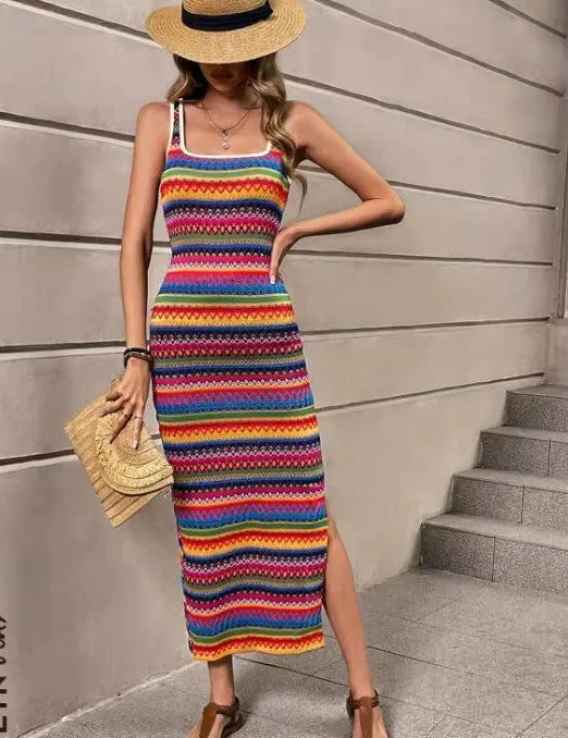 Sleek Ribbed Bodycon Knit Dress - Image 13