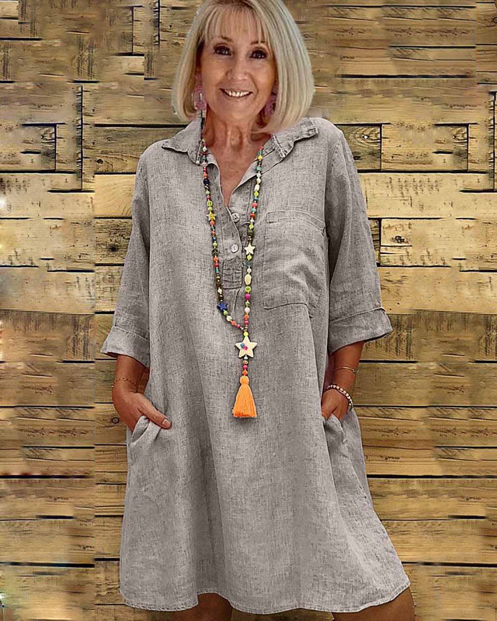 Sleeve Blouse Collar Dress - Image 11