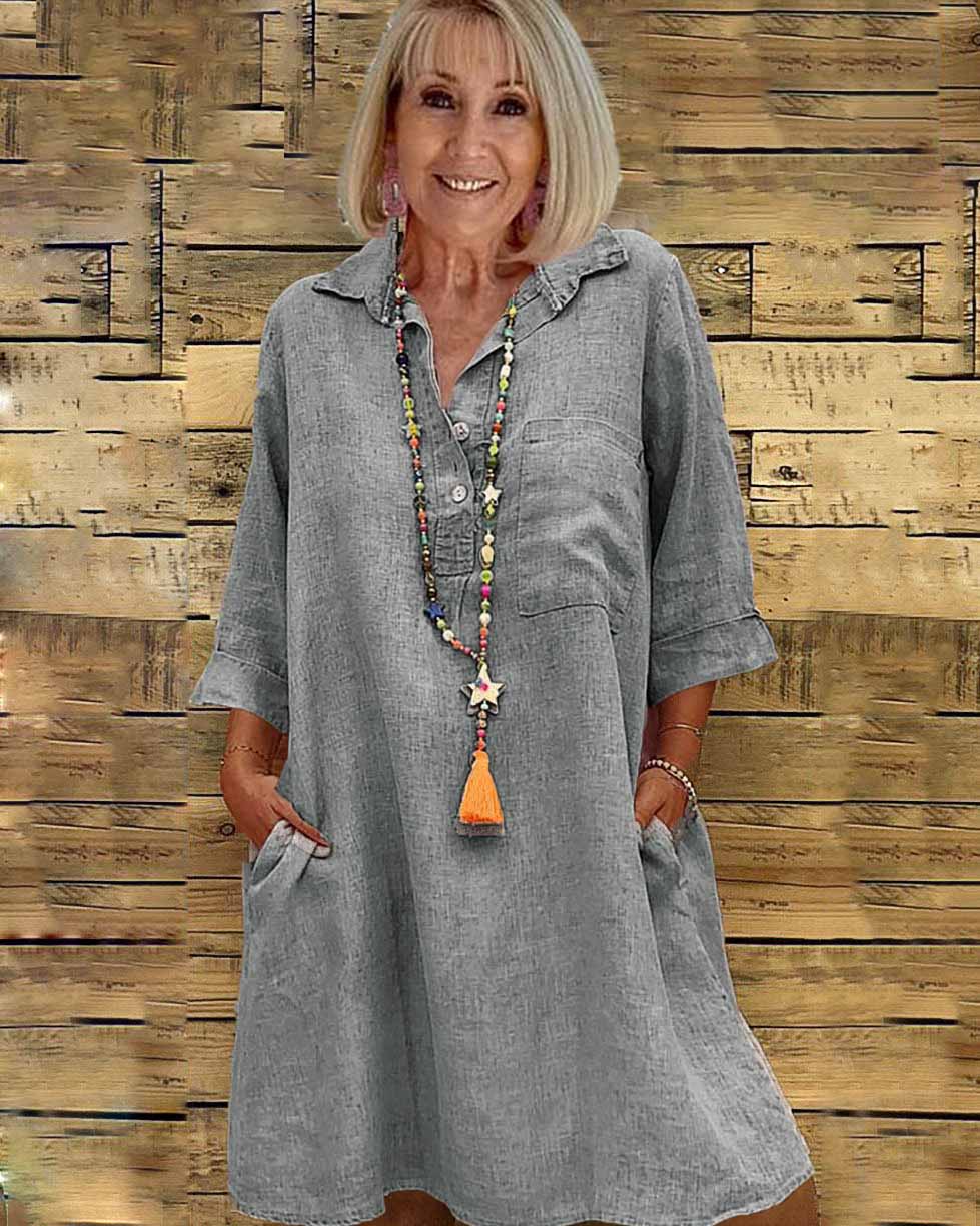 Sleeve Blouse Collar Dress - Image 17
