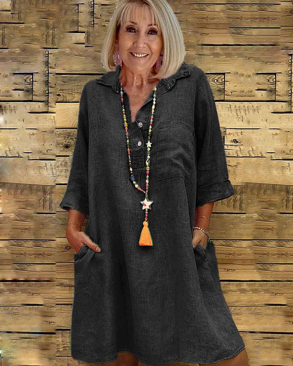Sleeve Blouse Collar Dress - Image 4