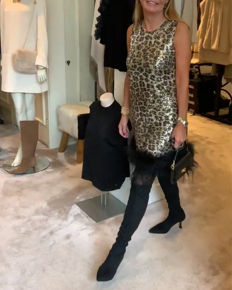 Sleeveless Leopard Print Fashion Dress - Image 8
