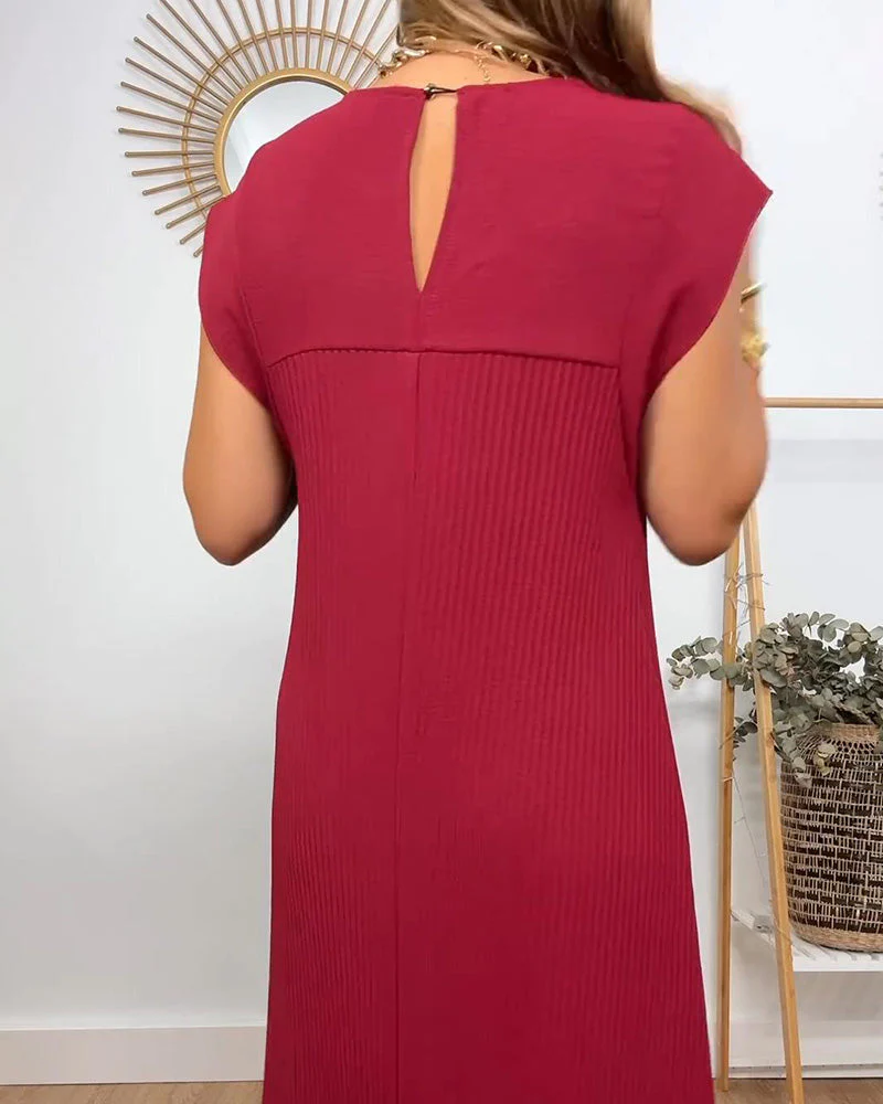 Sleeveless pleated simple solid color dress - Image 42