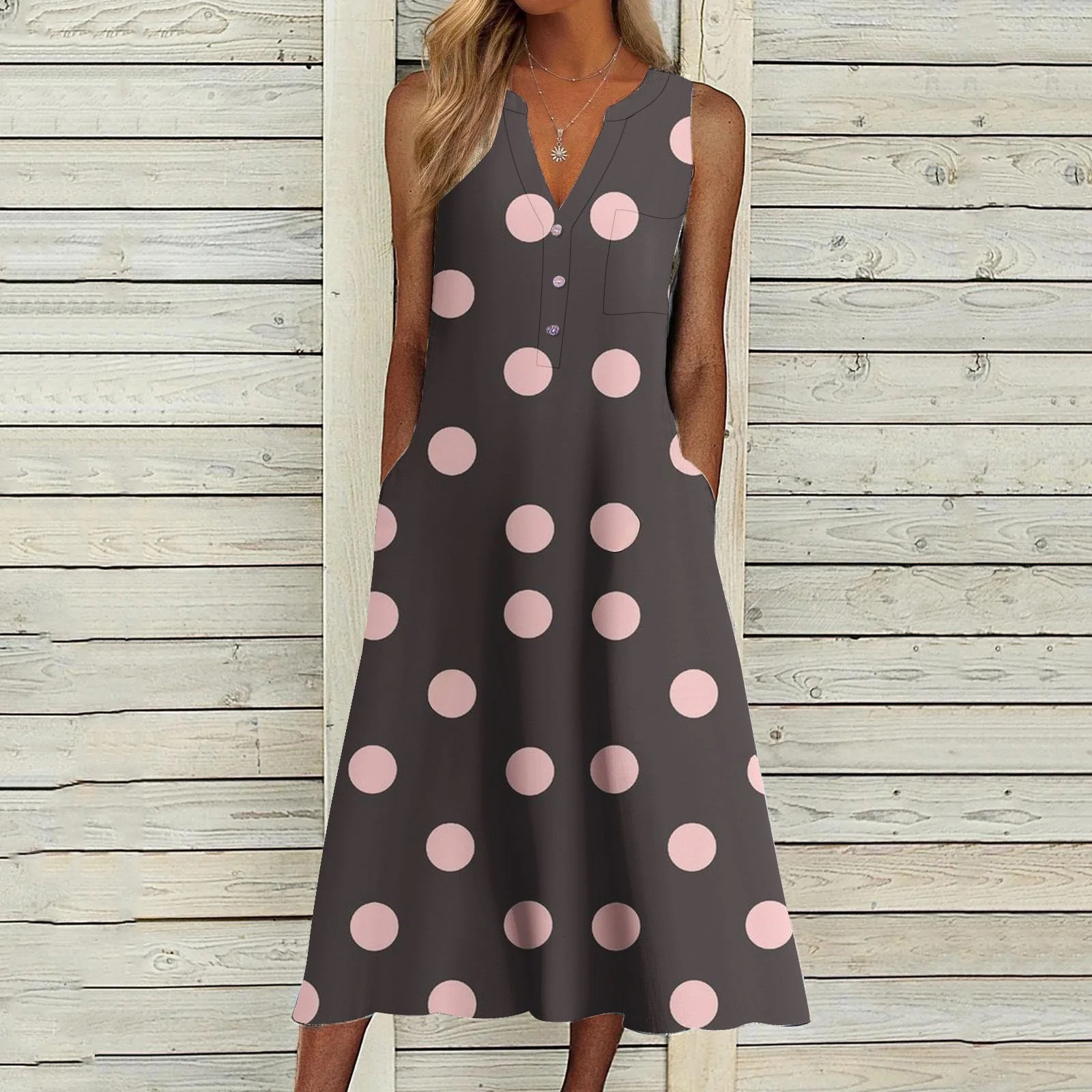 Sleeveless Summer Fit Dress - Image 3