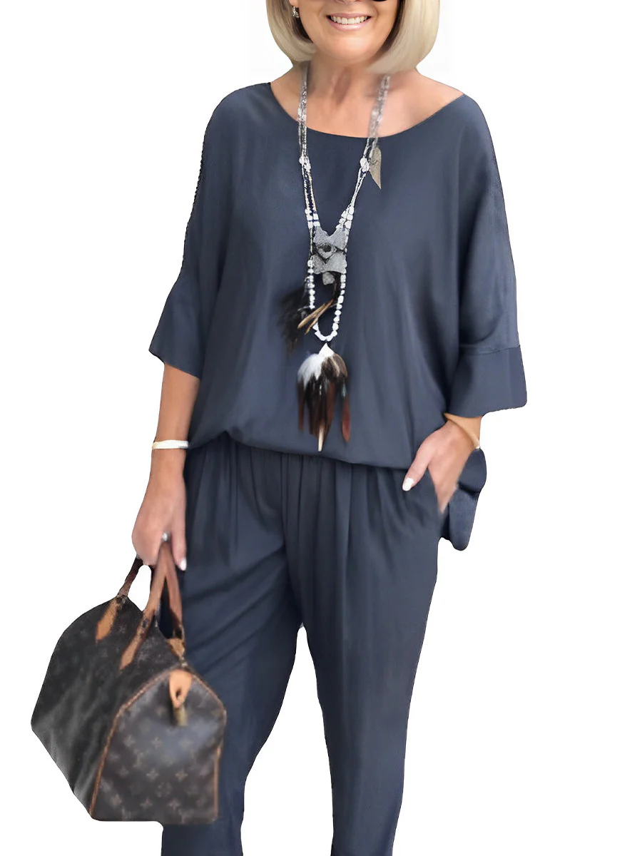 Sleeves Round Neck Casual Two Piece-Set - Image 4