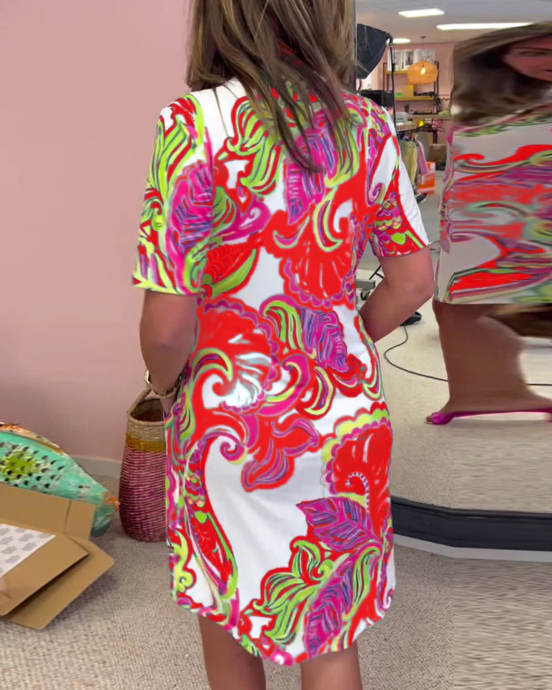 Slim Fit Printed Dress - Image 20