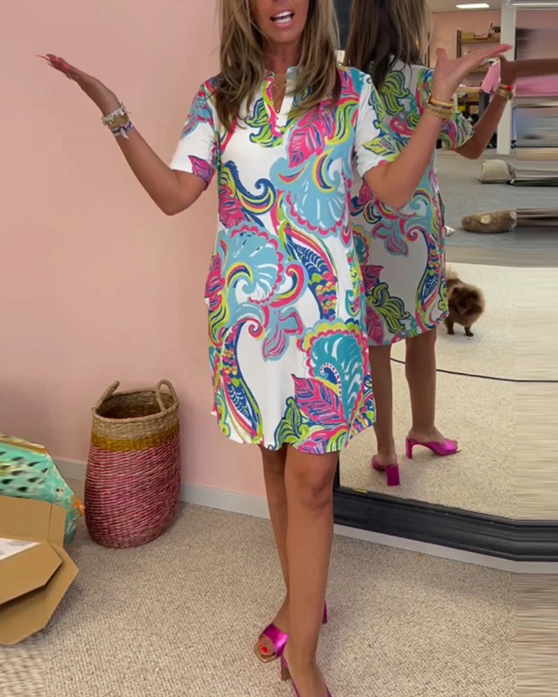 Slim Fit Printed Dress - Image 23