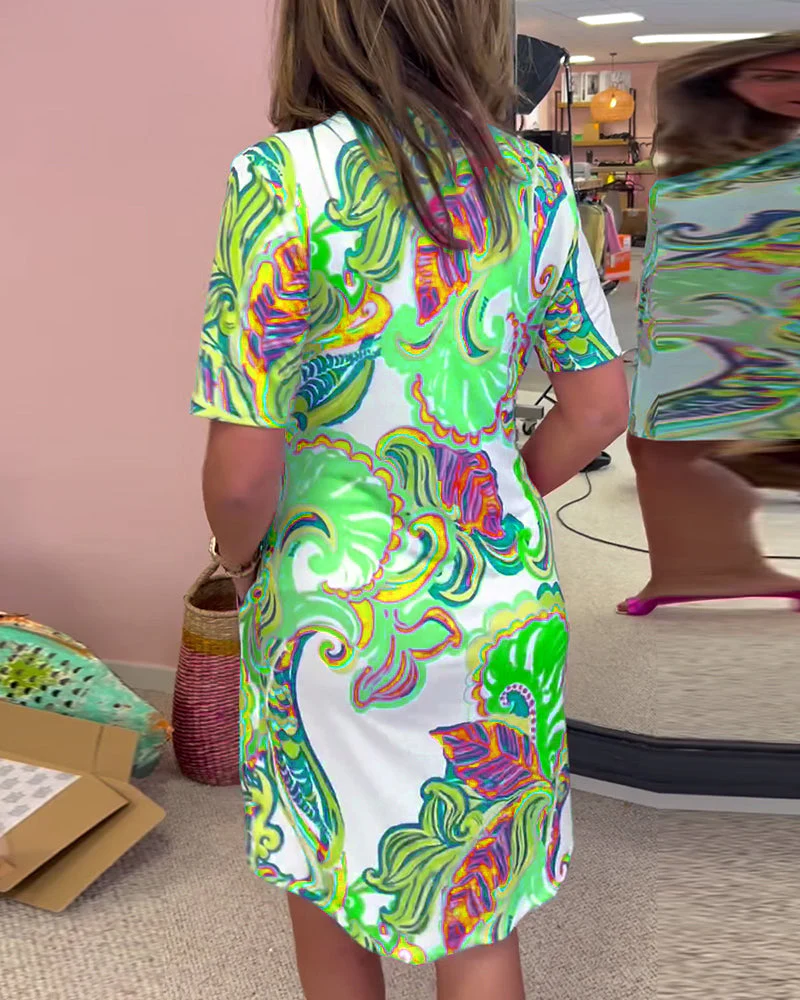 Slim Fit Printed Dress - Image 31