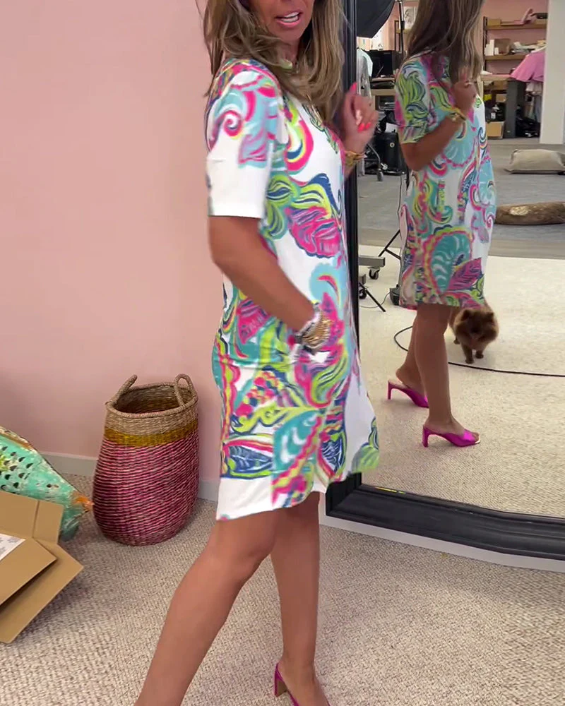 Slim Fit Printed Dress - Image 44