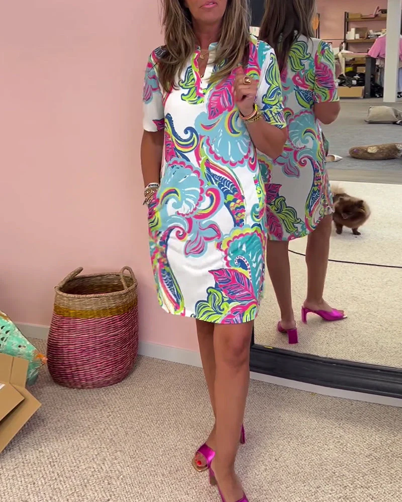 Slim Fit Printed Dress - Image 48