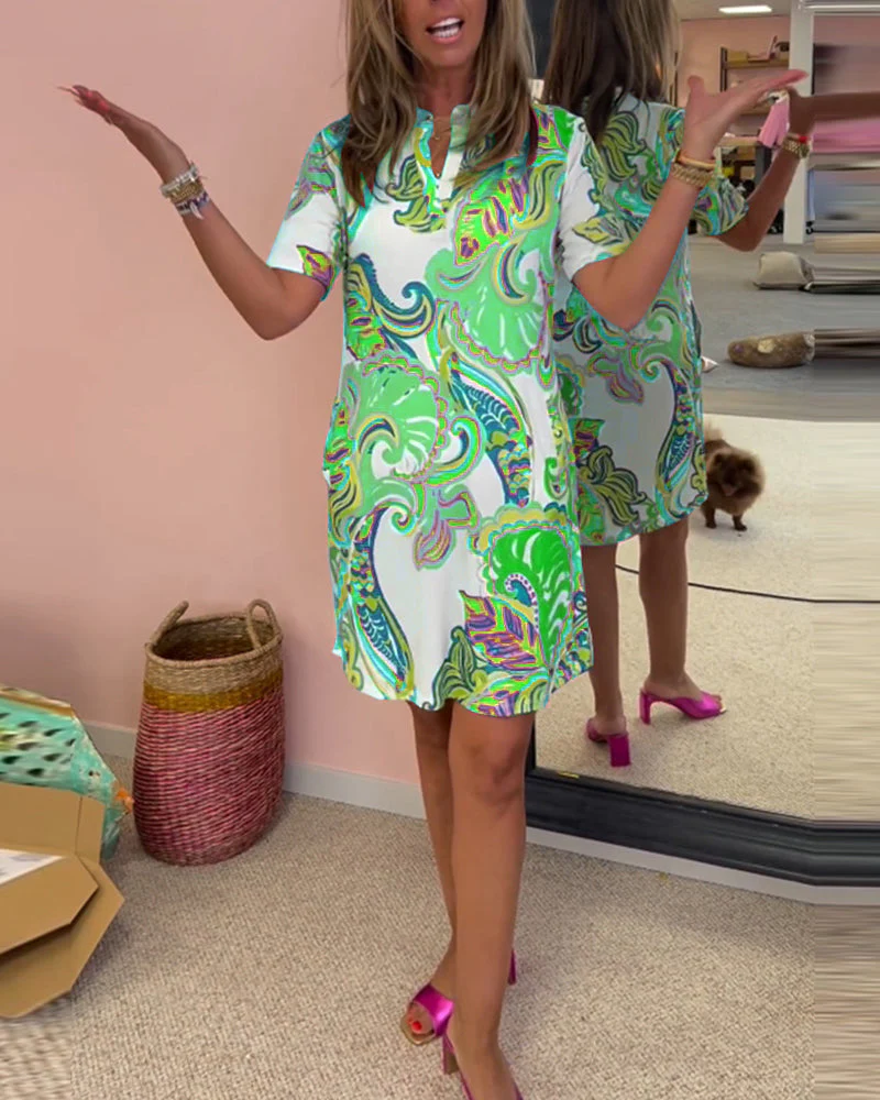 Slim Fit Printed Dress - Image 54