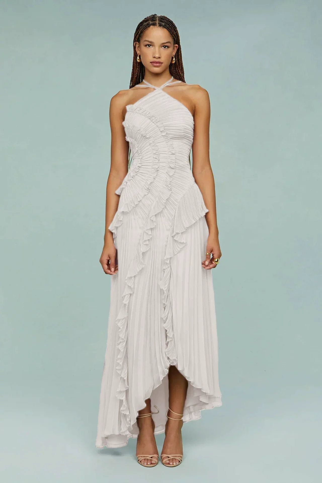 Slimming Pleated Chiffon Dress – Flowy Favorite for Coastal Getaways - Image 12