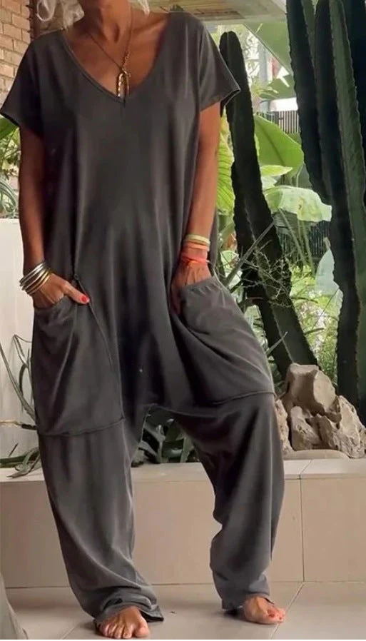 Soft Cotton V-Neck Dress - Image 11