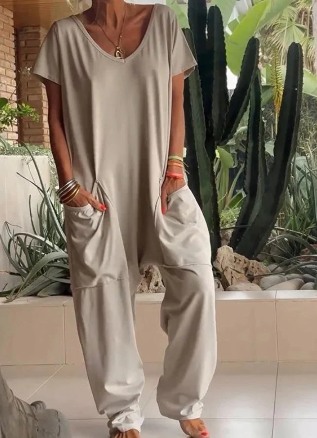 Soft Cotton V-Neck Dress - Image 12