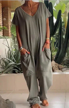 Soft Cotton V-Neck Dress - Image 17