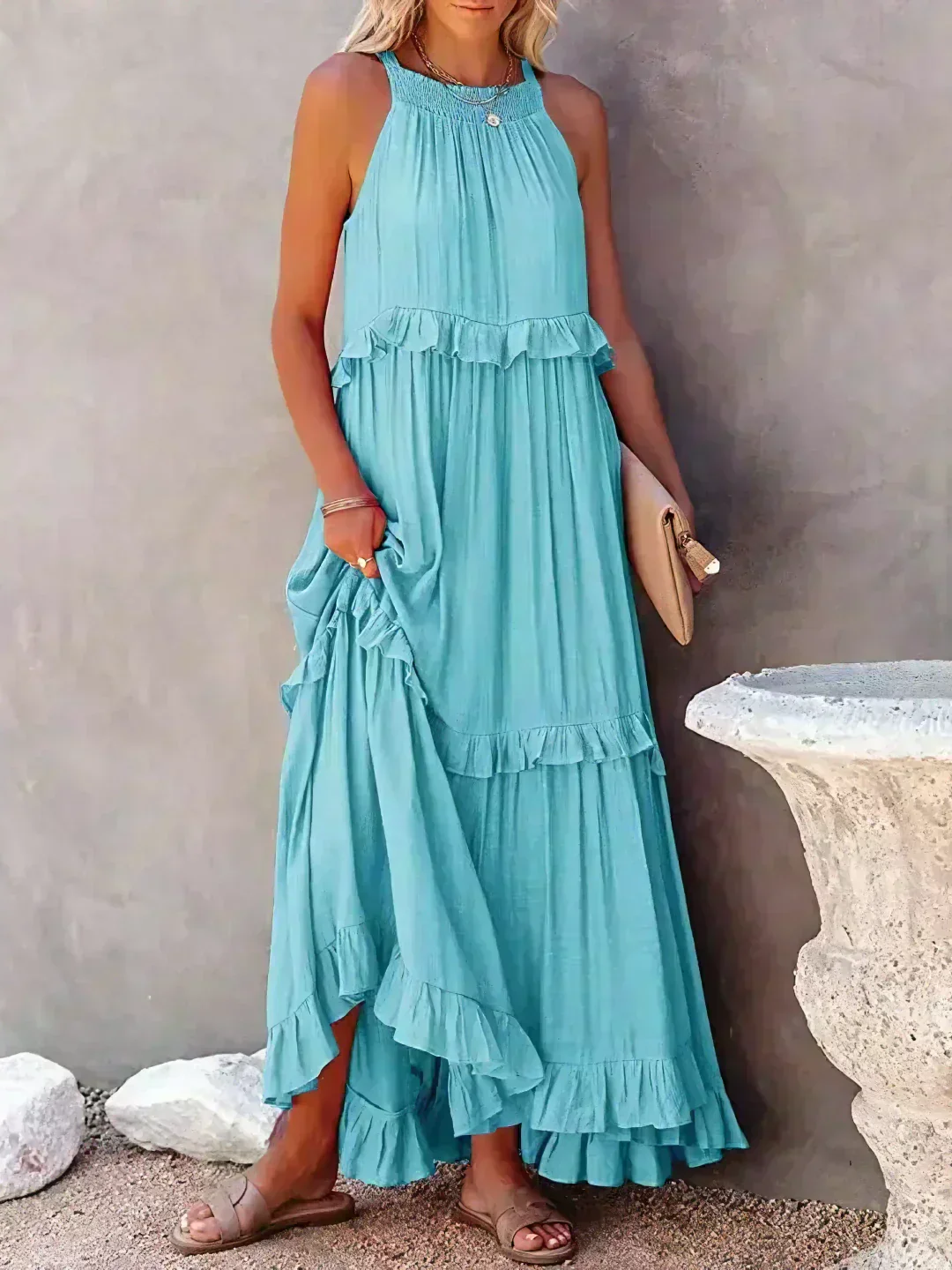 Soft Ruffle Casual Dress – Lightweight, Flowy Summer Style Perfect for Travel & Everyday Elegance - Image 16