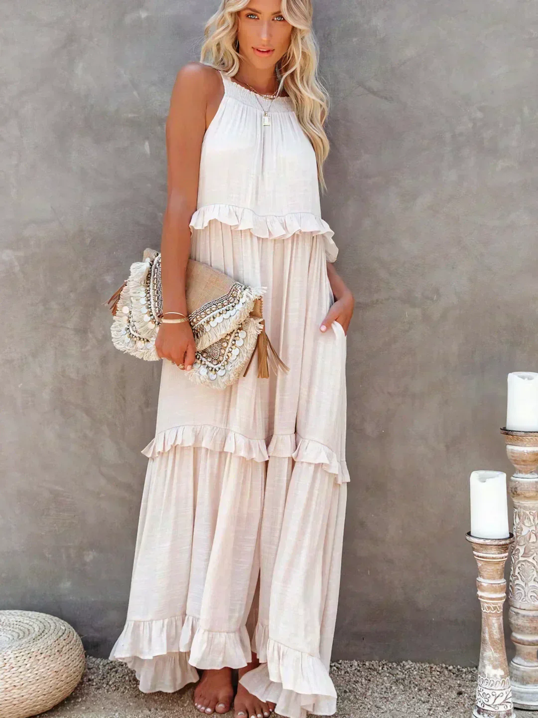 Soft Ruffle Casual Dress – Lightweight, Flowy Summer Style Perfect for Travel & Everyday Elegance - Image 26