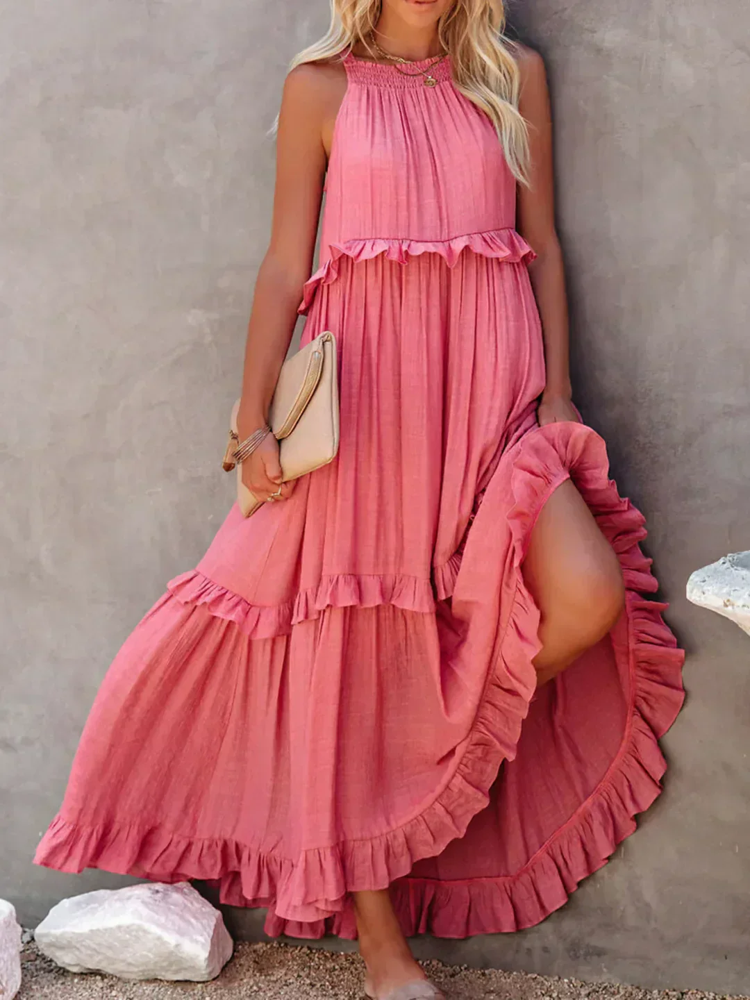 Soft Ruffle Casual Dress – Lightweight, Flowy Summer Style Perfect for Travel & Everyday Elegance - Image 30