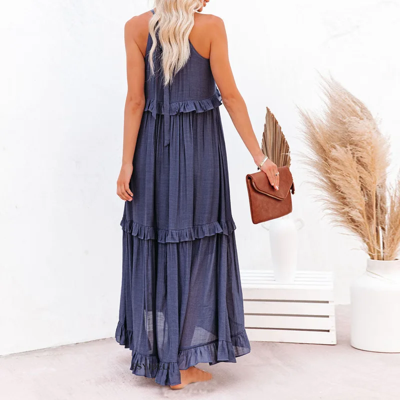 Soft Ruffle Casual Dress – Lightweight, Flowy Summer Style Perfect for Travel & Everyday Elegance - Image 38
