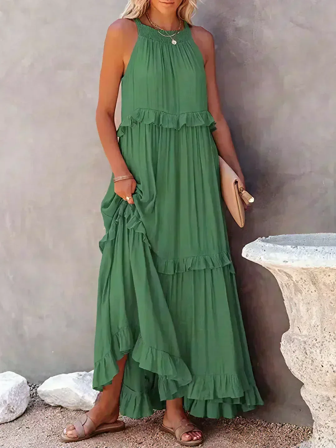 Soft Ruffle Casual Dress – Lightweight, Flowy Summer Style Perfect for Travel & Everyday Elegance - Image 40