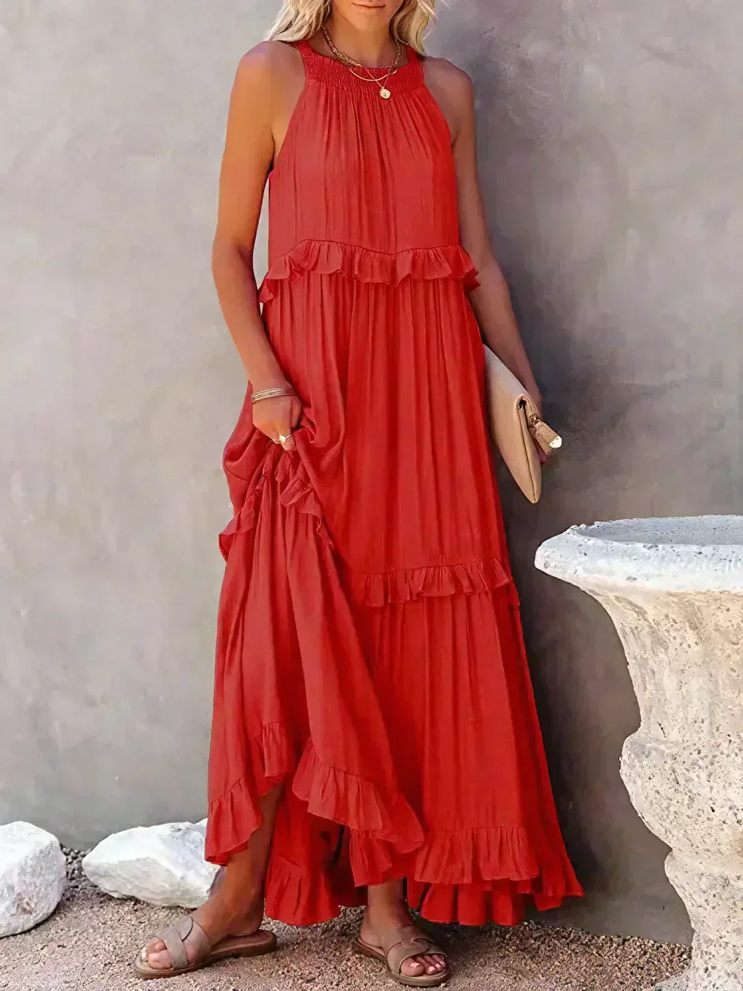 Soft Ruffle Casual Dress – Lightweight, Flowy Summer Style Perfect for Travel & Everyday Elegance - Image 42