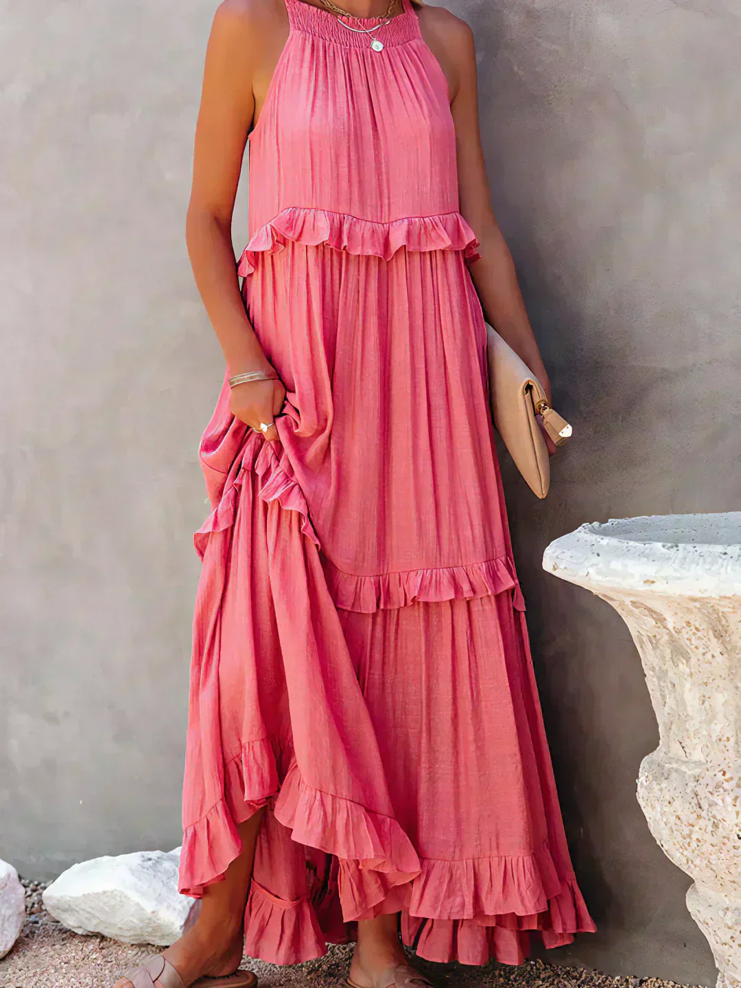 Soft Ruffle Casual Dress – Lightweight, Flowy Summer Style Perfect for Travel & Everyday Elegance - Image 8