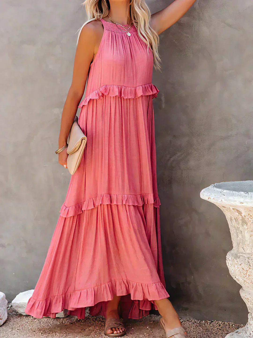 Soft Ruffle Casual Dress – Lightweight, Flowy Summer Style Perfect for Travel & Everyday Elegance - Image 9