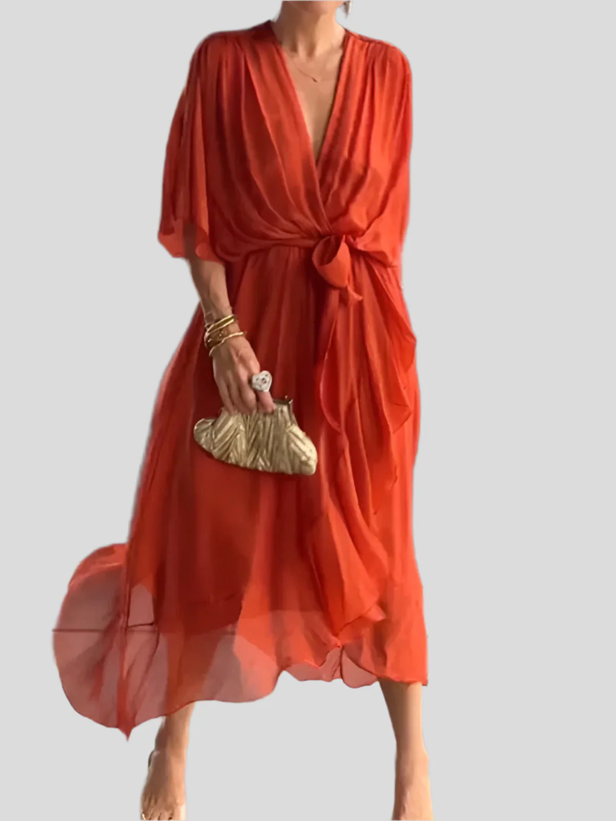 Gentle Tiered Ruffle Midi Dress - Image 27