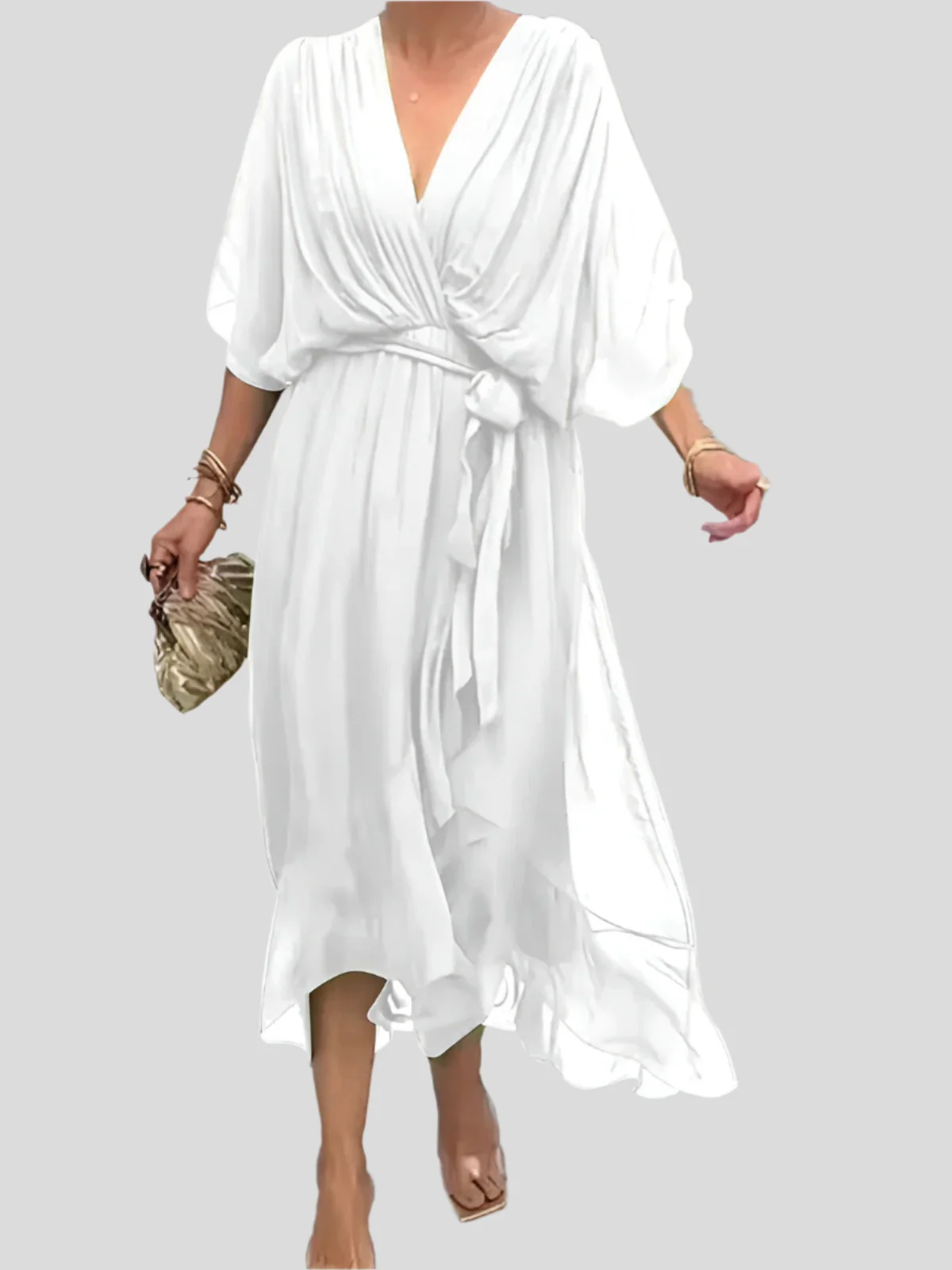 Gentle Tiered Ruffle Midi Dress - Image 33