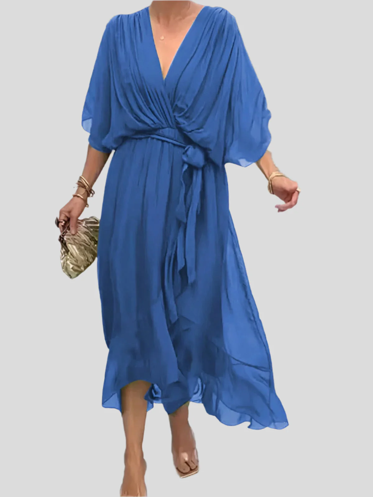 Gentle Tiered Ruffle Midi Dress - Image 35