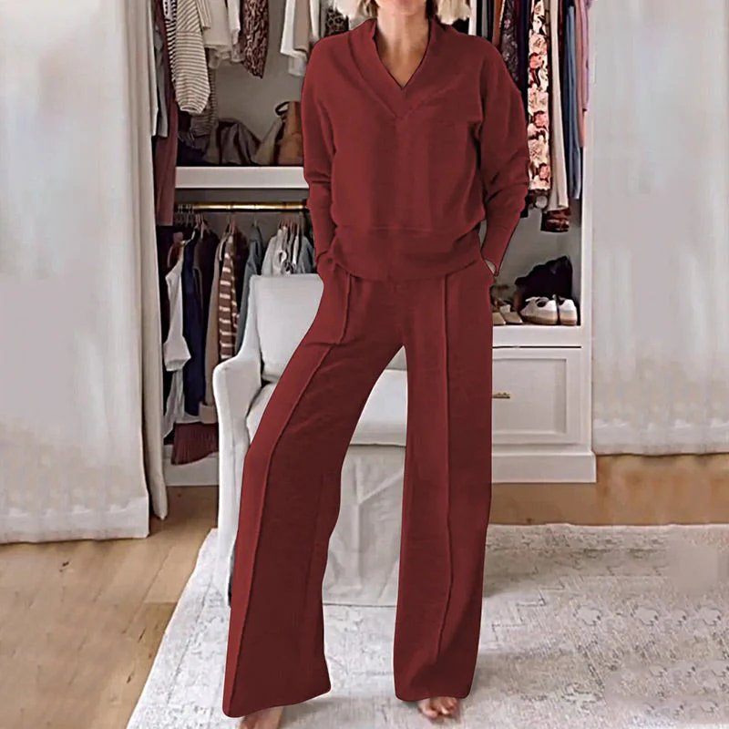 Soft V-Neck Lounge 2 Peice Set - Image 5