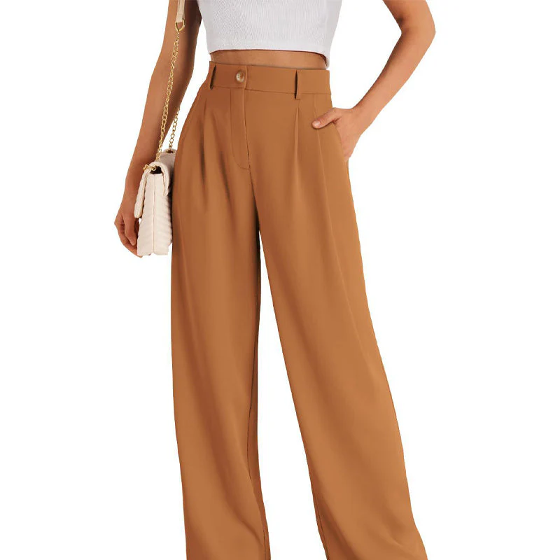 Solid Color Casual Straight Pants - Image 12
