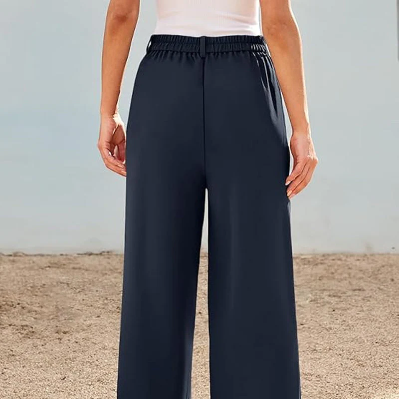 Solid Color Casual Straight Pants - Image 17