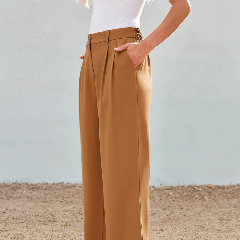 Solid Color Casual Straight Pants - Image 18