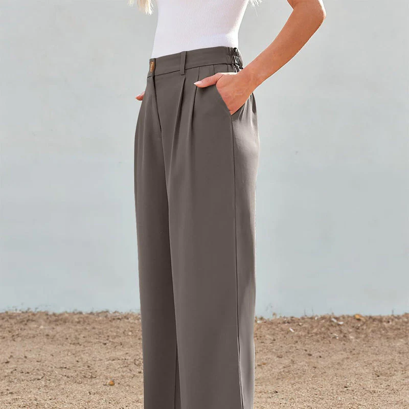 Solid Color Casual Straight Pants - Image 23