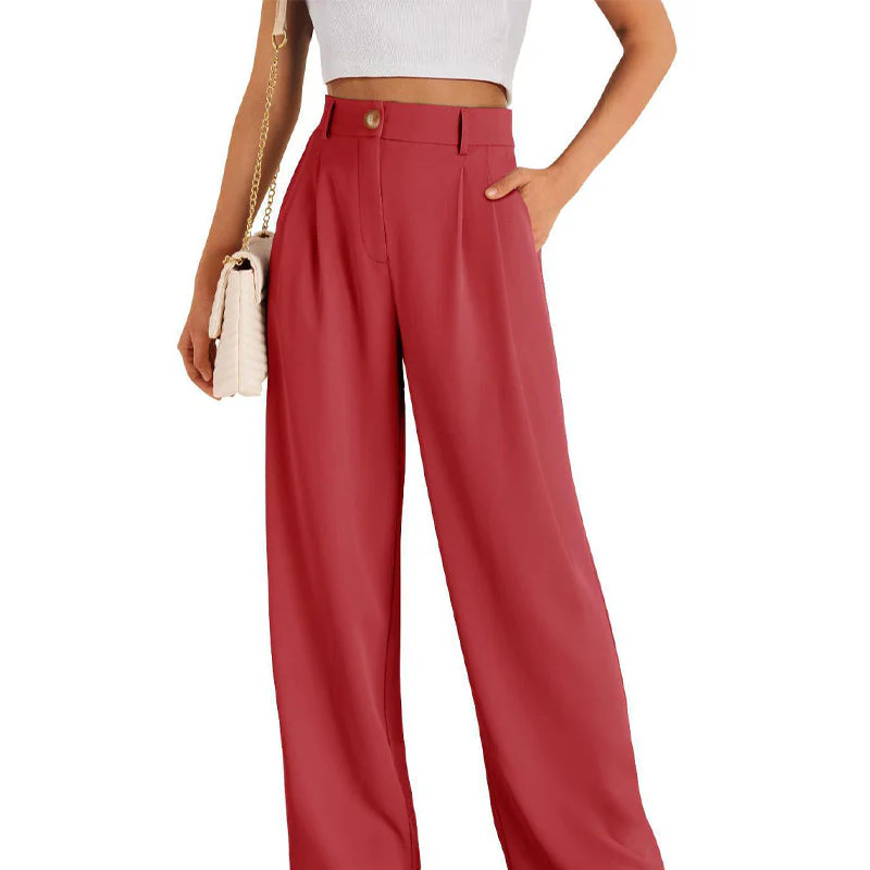 Solid Color Casual Straight Pants - Image 24