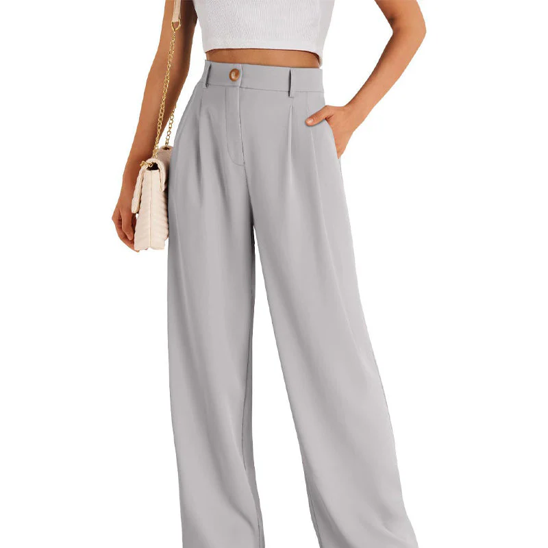 Solid Color Casual Straight Pants - Image 27