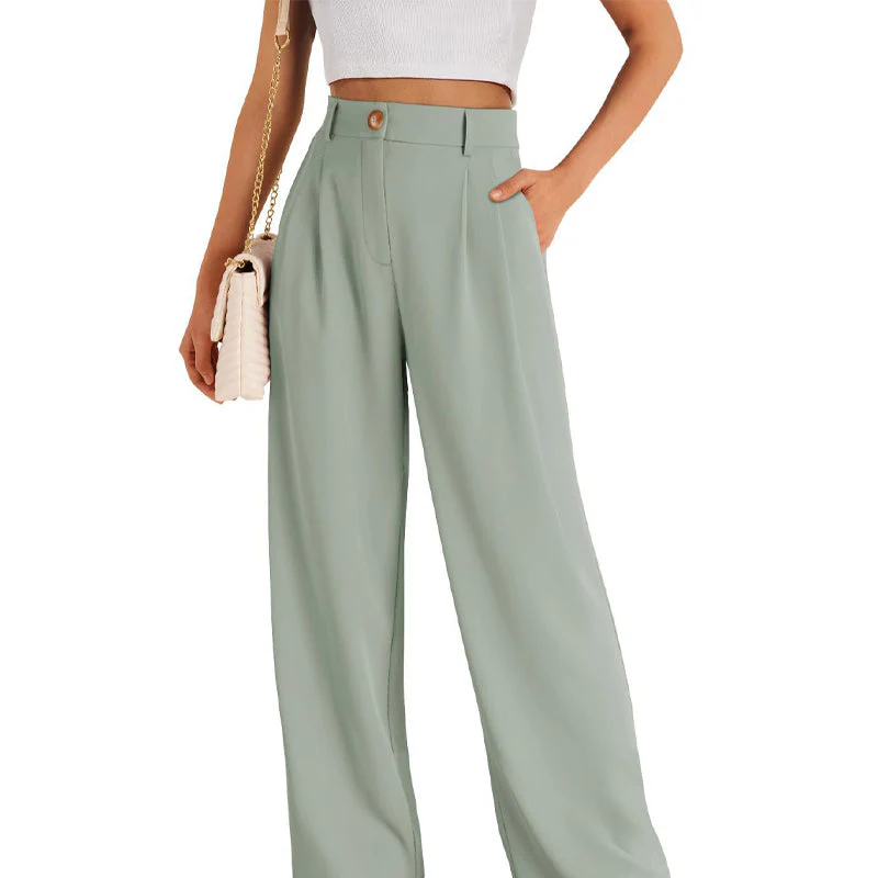 Solid Color Casual Straight Pants - Image 28