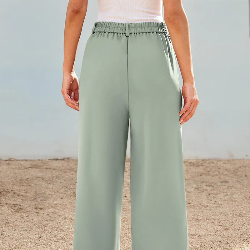 Solid Color Casual Straight Pants - Image 8