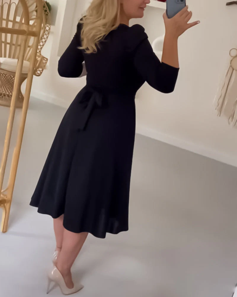 Solid color waist dress - Image 8