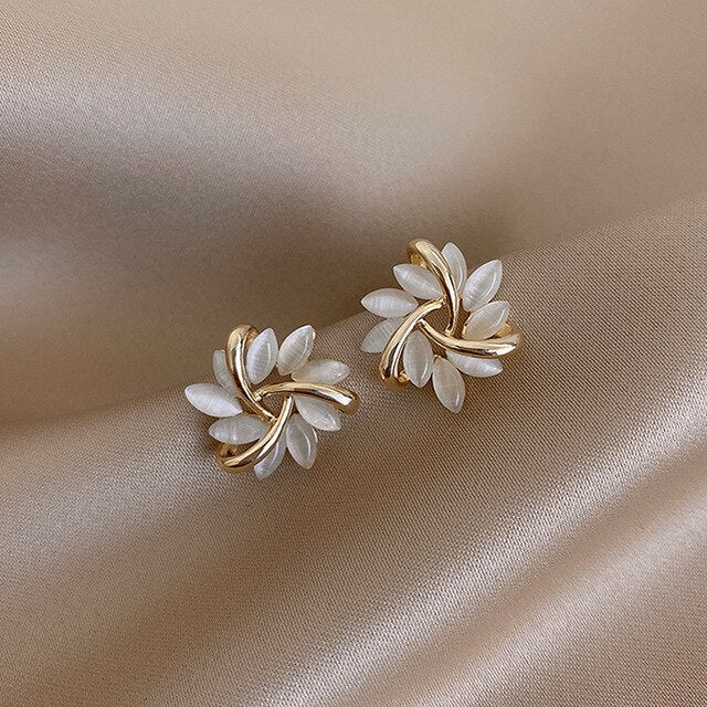 Sonja Luxe White Opal Earrings - Image 2
