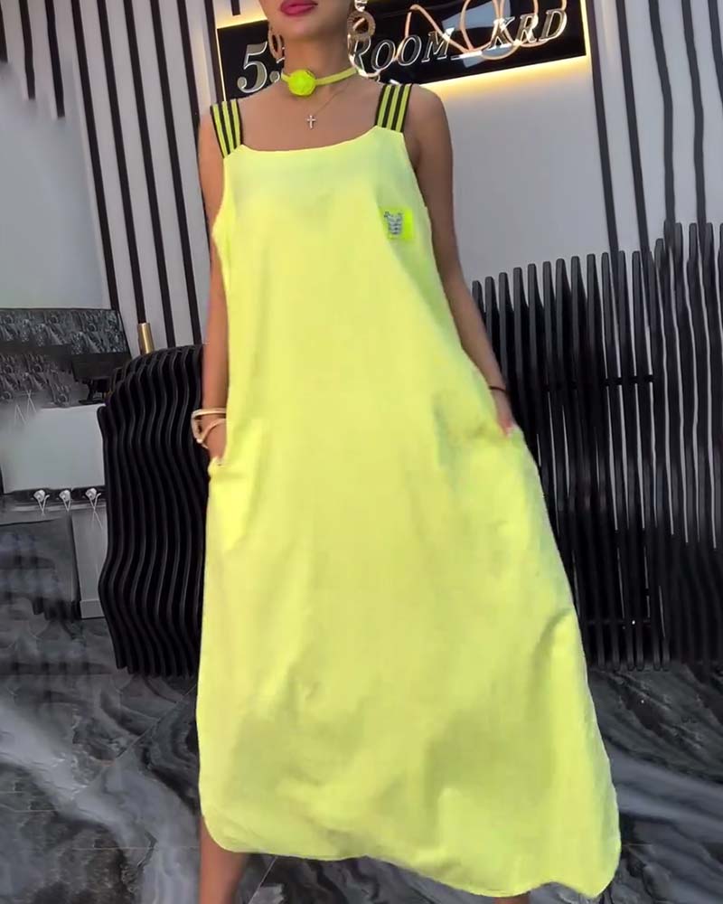 Spliced Suspender Loose Dress - Image 5