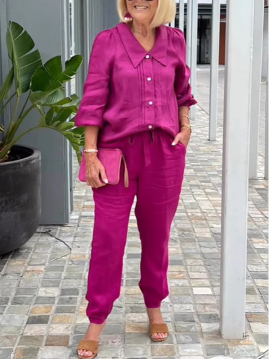 Spring V-neck Two Piece-Set - Image 2